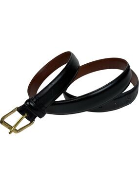 Coach Vintage Black Leather Brass Buckle Belt